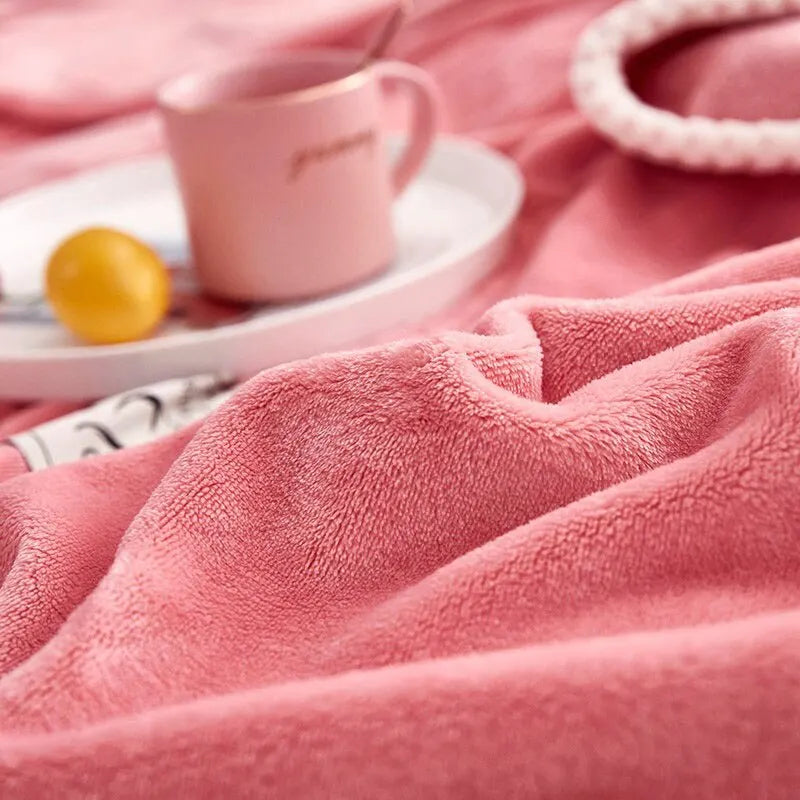 Flanellique – Roze Flanellen Fleece Deken – Warmte & Comfort