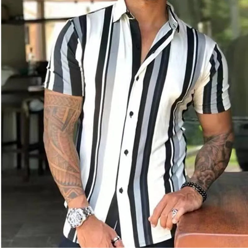 Casual Slim Fit Gestreept Shirt