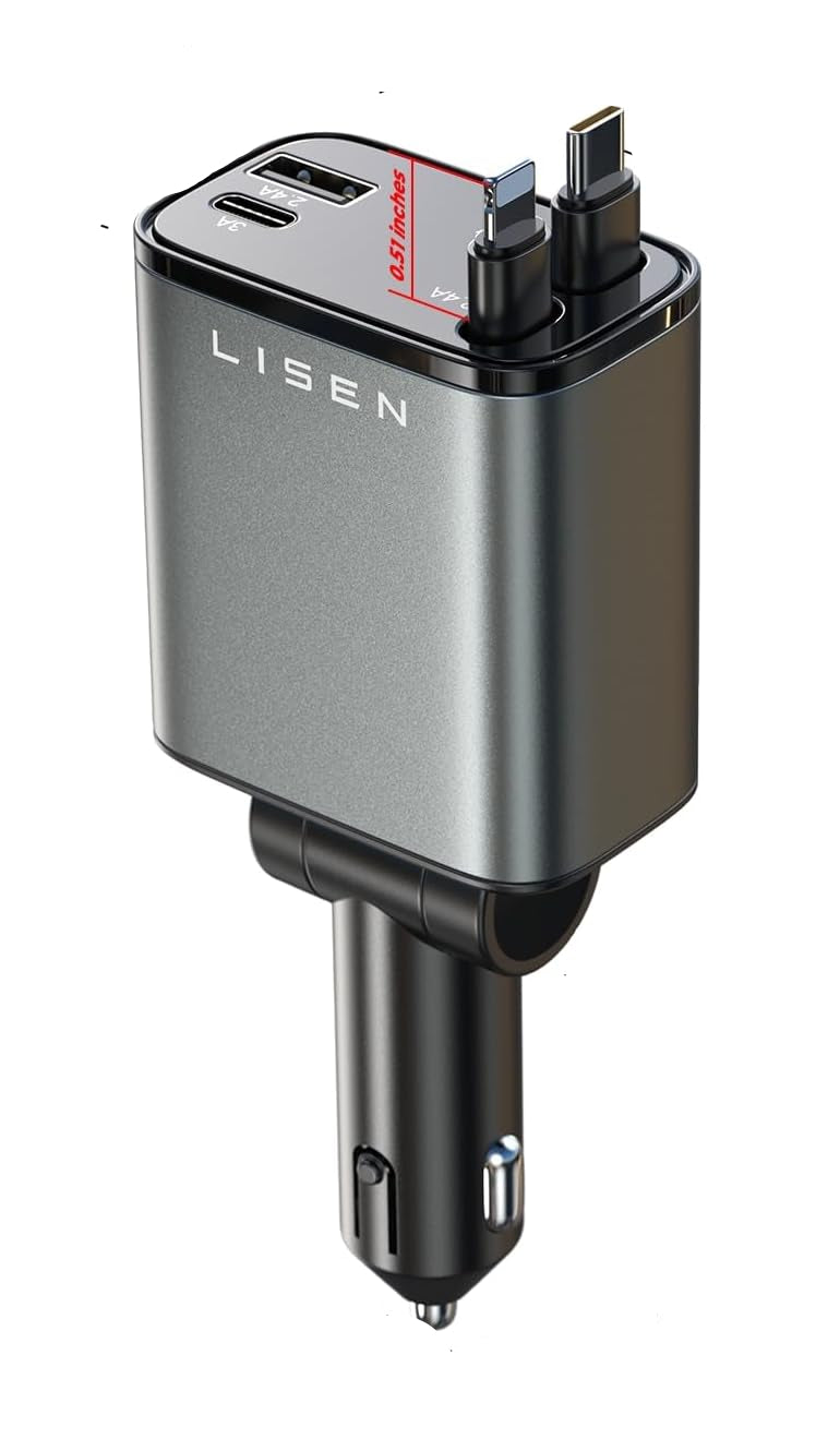 PowerVinci – Uittrekbare Auto Oplader 69W USB-C – Snel & Compact
