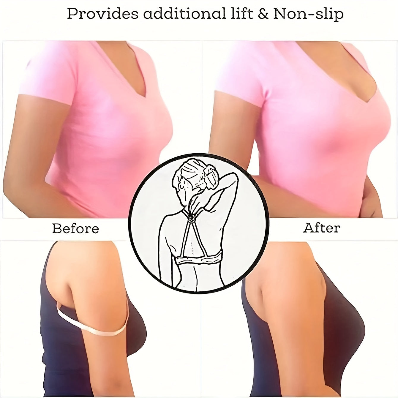 4pcs Bra Shoulder Clips, Invisible Adjustable Underwear Straps Anti Slip Clips, Women's Lingerie & Underwear Accessories