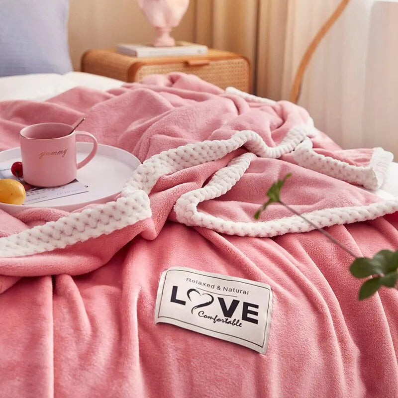 Flanellique – Roze Flanellen Fleece Deken – Warmte & Comfort