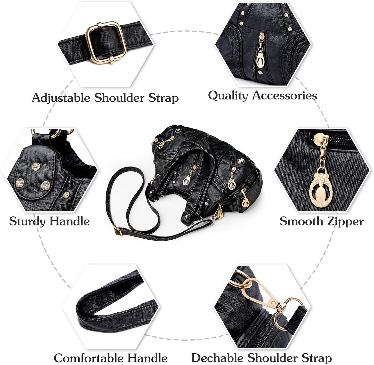 Adira - Stijlvolle Schoudertas met Meerdere Vakken