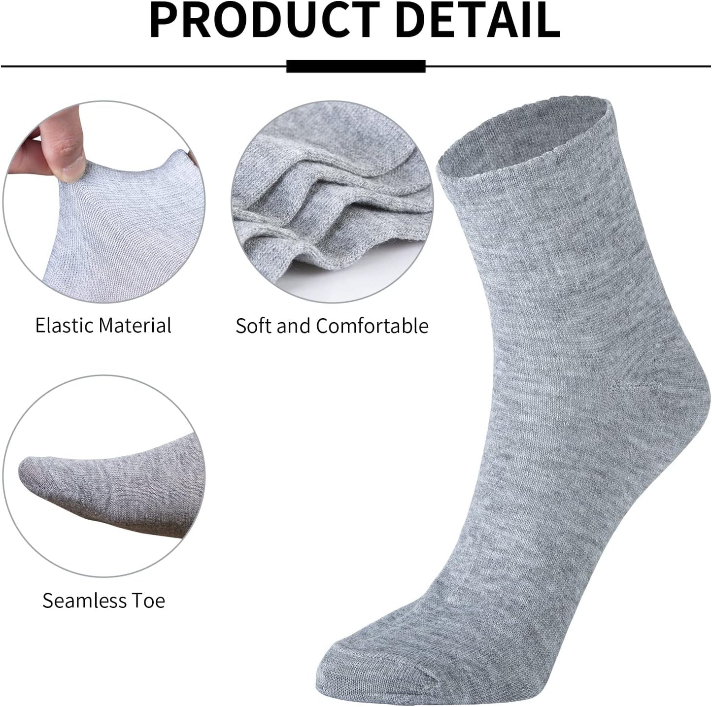 60 Pairs Mens Quarter Ankle Socks Athletic Moisture Socks Casual Sports Socks Bulk Pack for Homeless Unisex Men Women