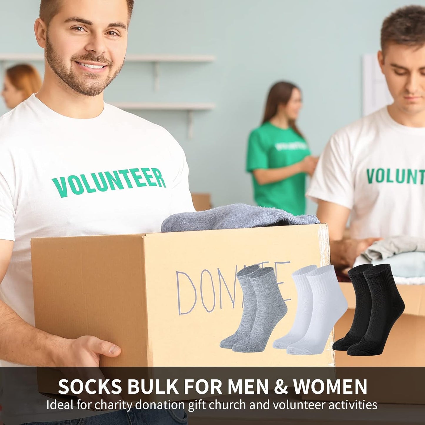 60 Pairs Mens Quarter Ankle Socks Athletic Moisture Socks Casual Sports Socks Bulk Pack for Homeless Unisex Men Women