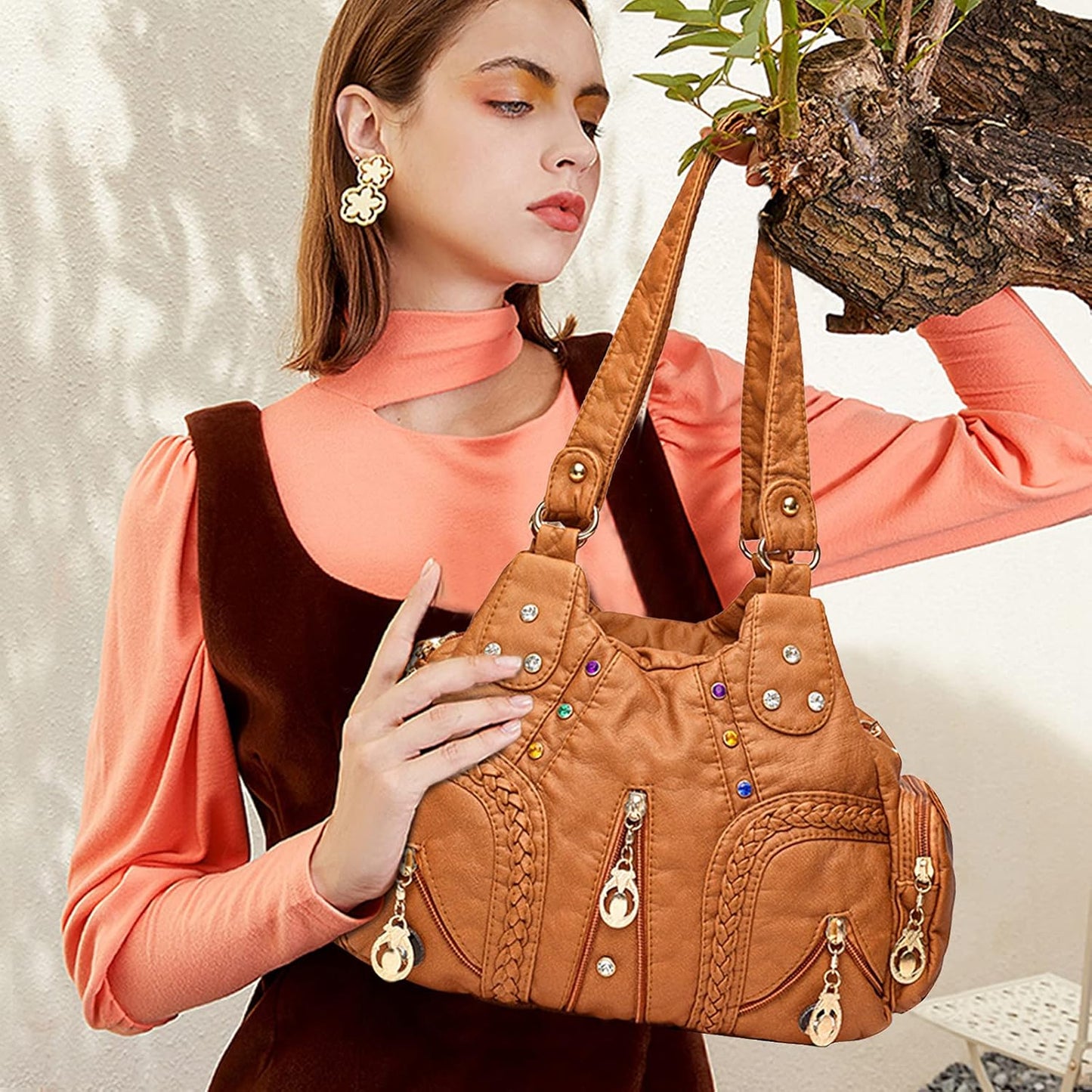 Adira - Stijlvolle Schoudertas met Meerdere Vakken