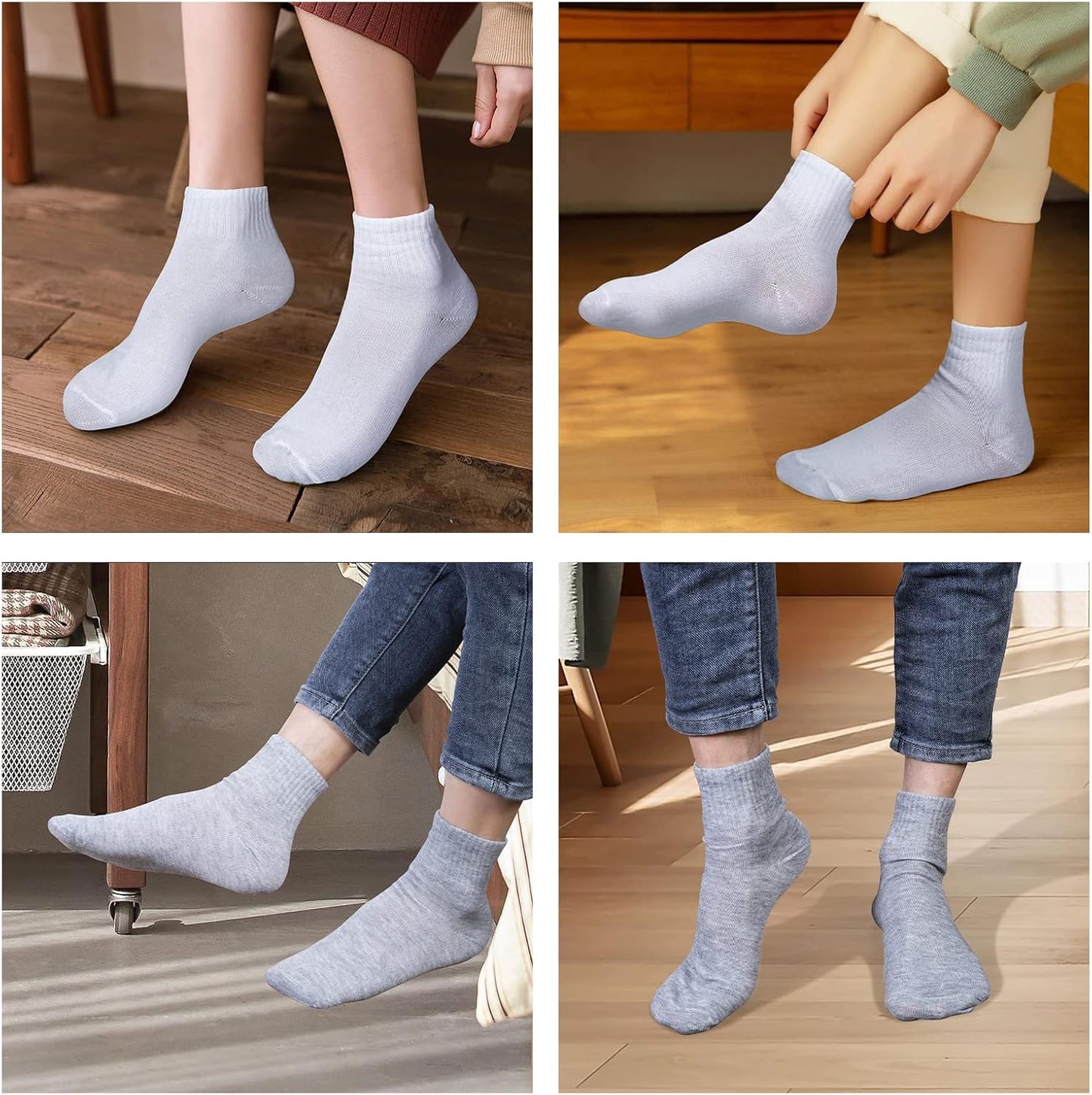60 Pairs Mens Quarter Ankle Socks Athletic Moisture Socks Casual Sports Socks Bulk Pack for Homeless Unisex Men Women