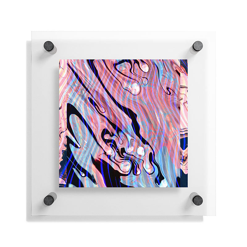 83 Oranges Focus Abstract Marble Texture Floating Acrylic Print