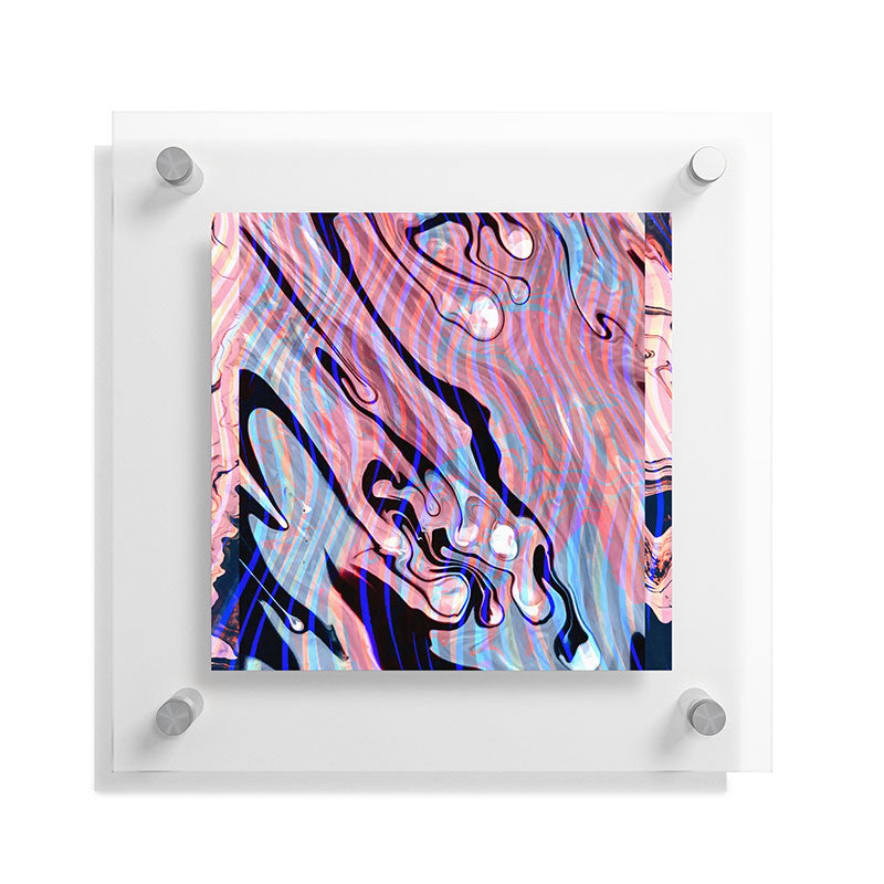 83 Oranges Focus Abstract Marble Texture Floating Acrylic Print