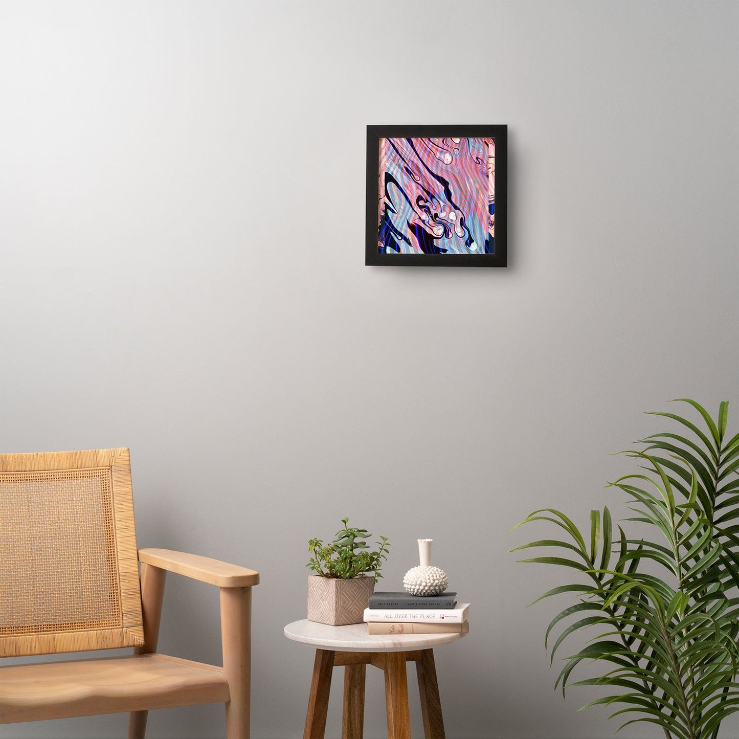 83 Oranges Focus Abstract Marble Texture Framed Wall Art