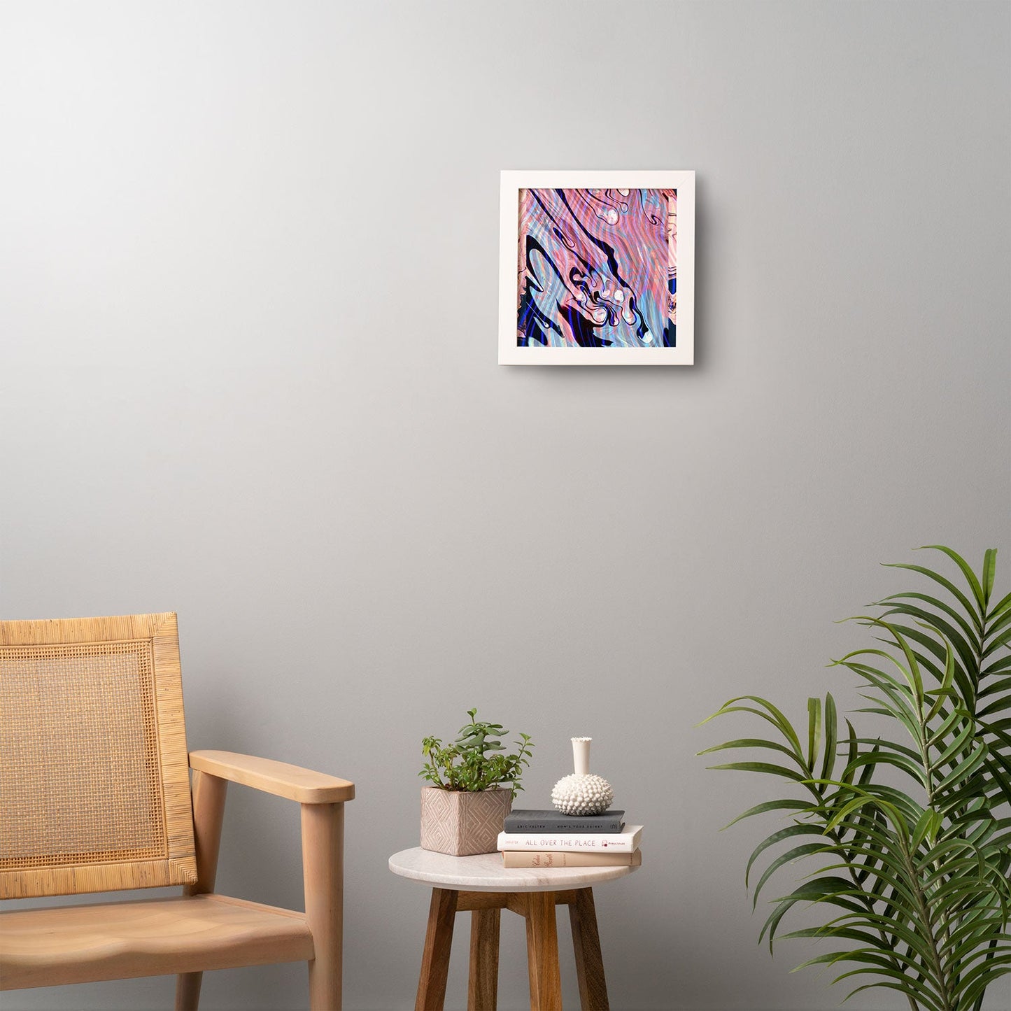 83 Oranges Focus Abstract Marble Texture Framed Wall Art