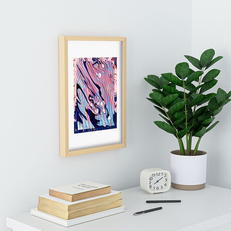 83 Oranges Focus Abstract Marble Texture Recessed Framing Rectangle