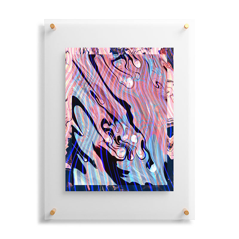 83 Oranges Focus Abstract Marble Texture Floating Acrylic Print