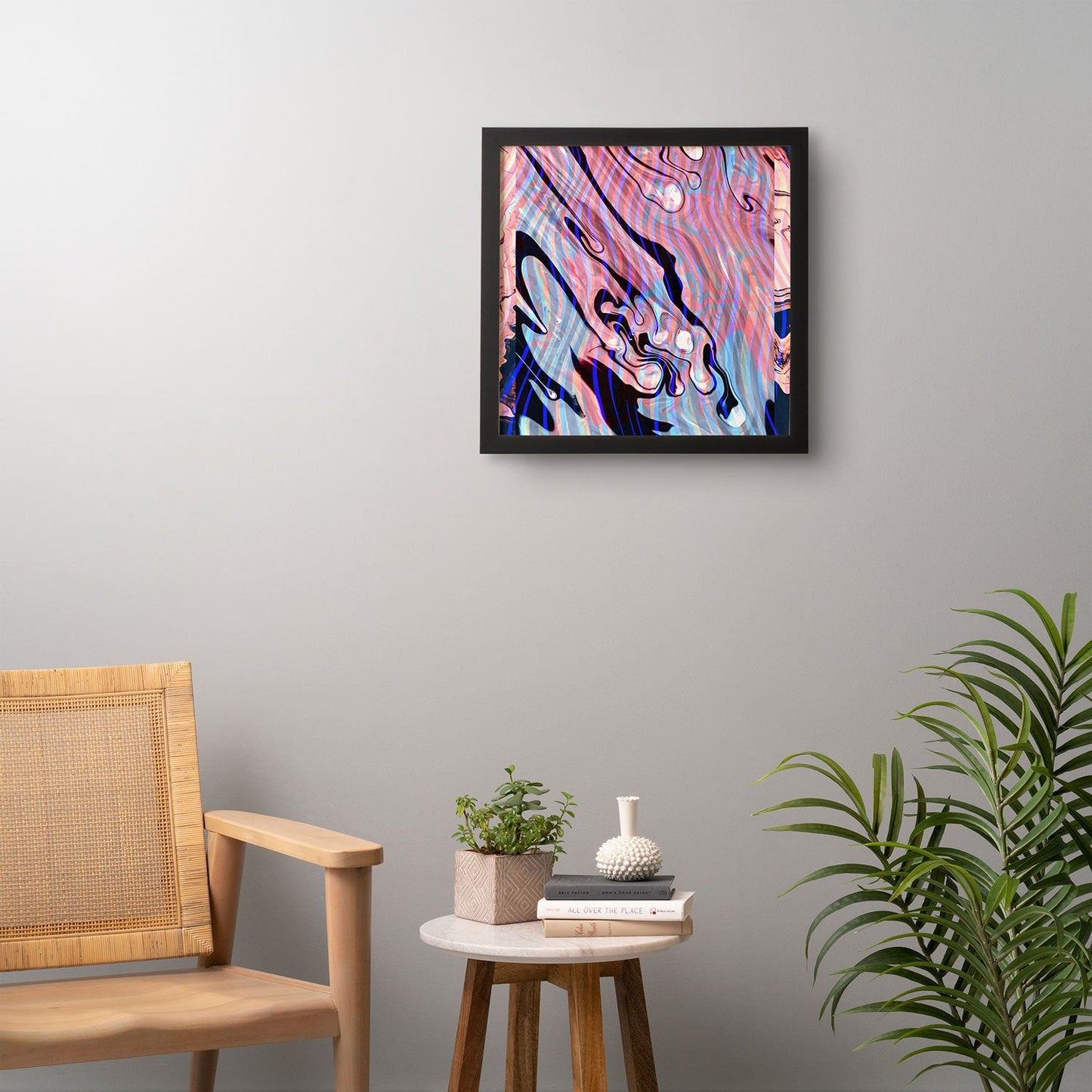 83 Oranges Focus Abstract Marble Texture Framed Wall Art