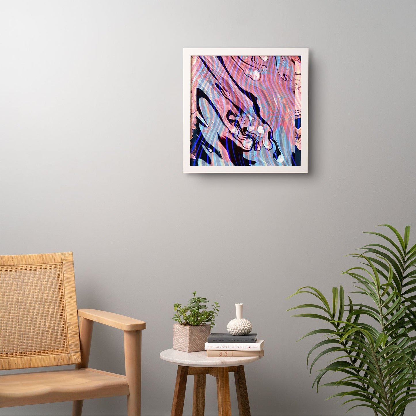 83 Oranges Focus Abstract Marble Texture Framed Wall Art