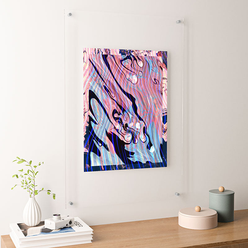 83 Oranges Focus Abstract Marble Texture Floating Acrylic Print