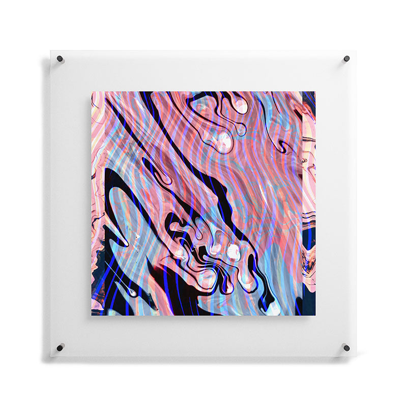 83 Oranges Focus Abstract Marble Texture Floating Acrylic Print