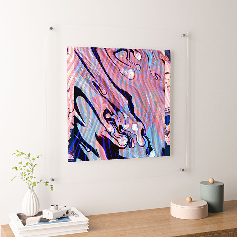 83 Oranges Focus Abstract Marble Texture Floating Acrylic Print