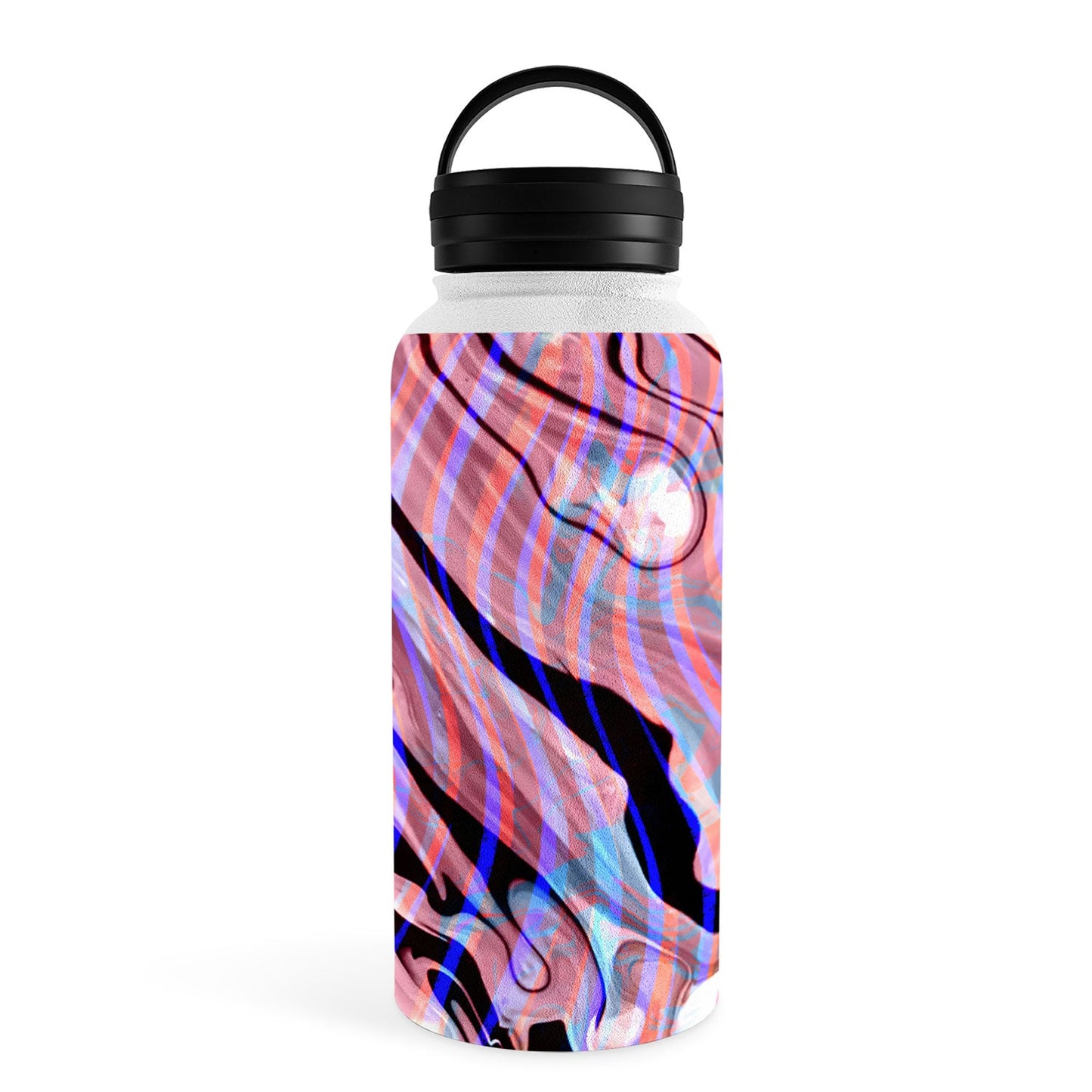 83 Oranges Focus Abstract Marble Texture Water Bottle