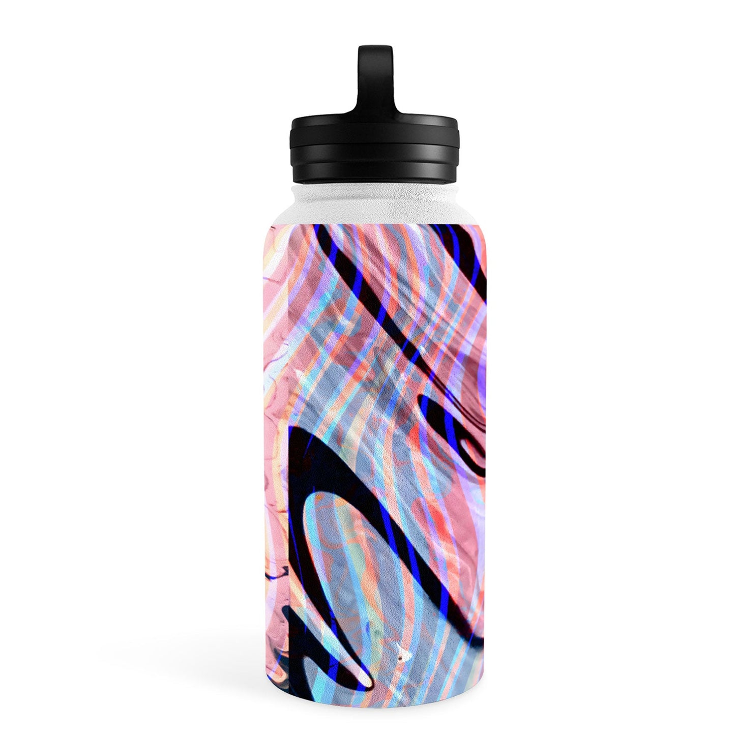 83 Oranges Focus Abstract Marble Texture Water Bottle