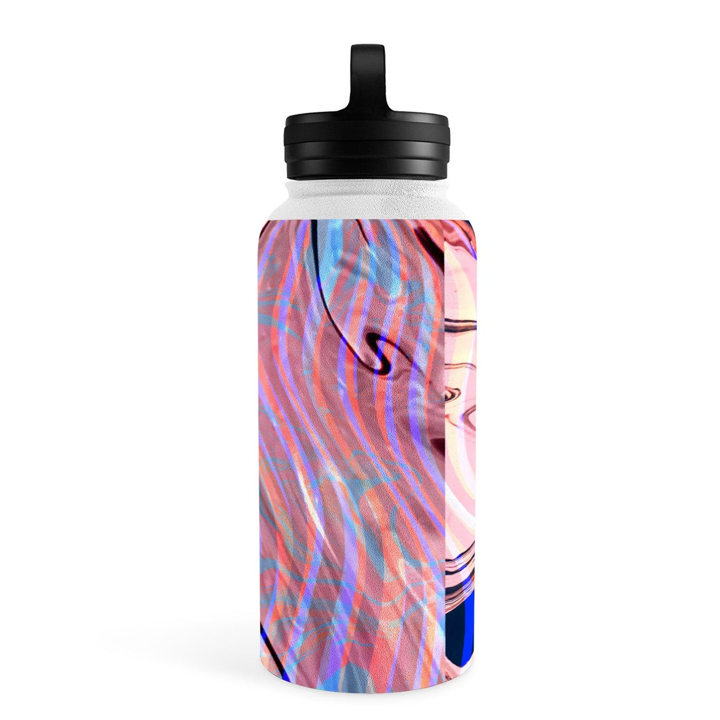 83 Oranges Focus Abstract Marble Texture Water Bottle