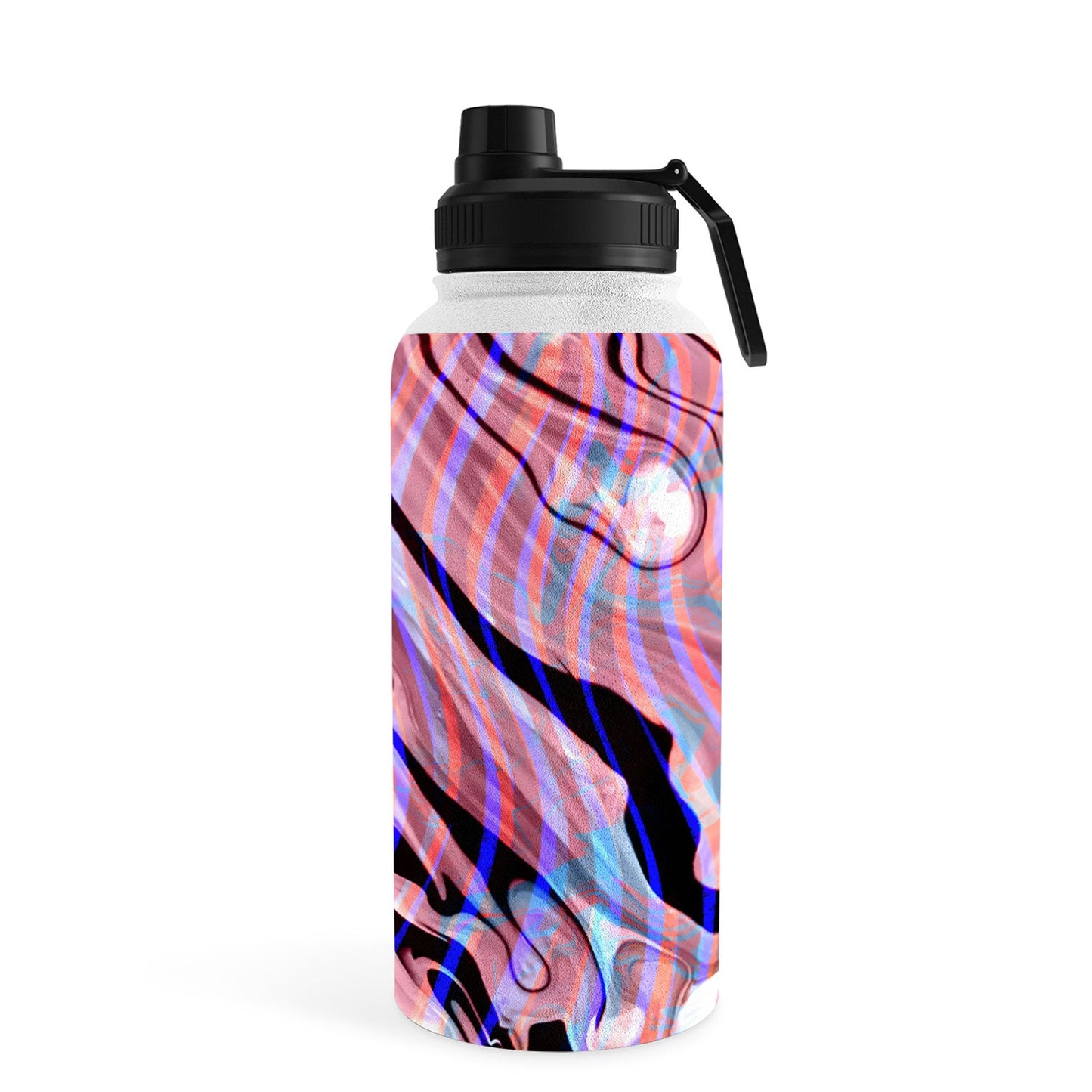 83 Oranges Focus Abstract Marble Texture Water Bottle