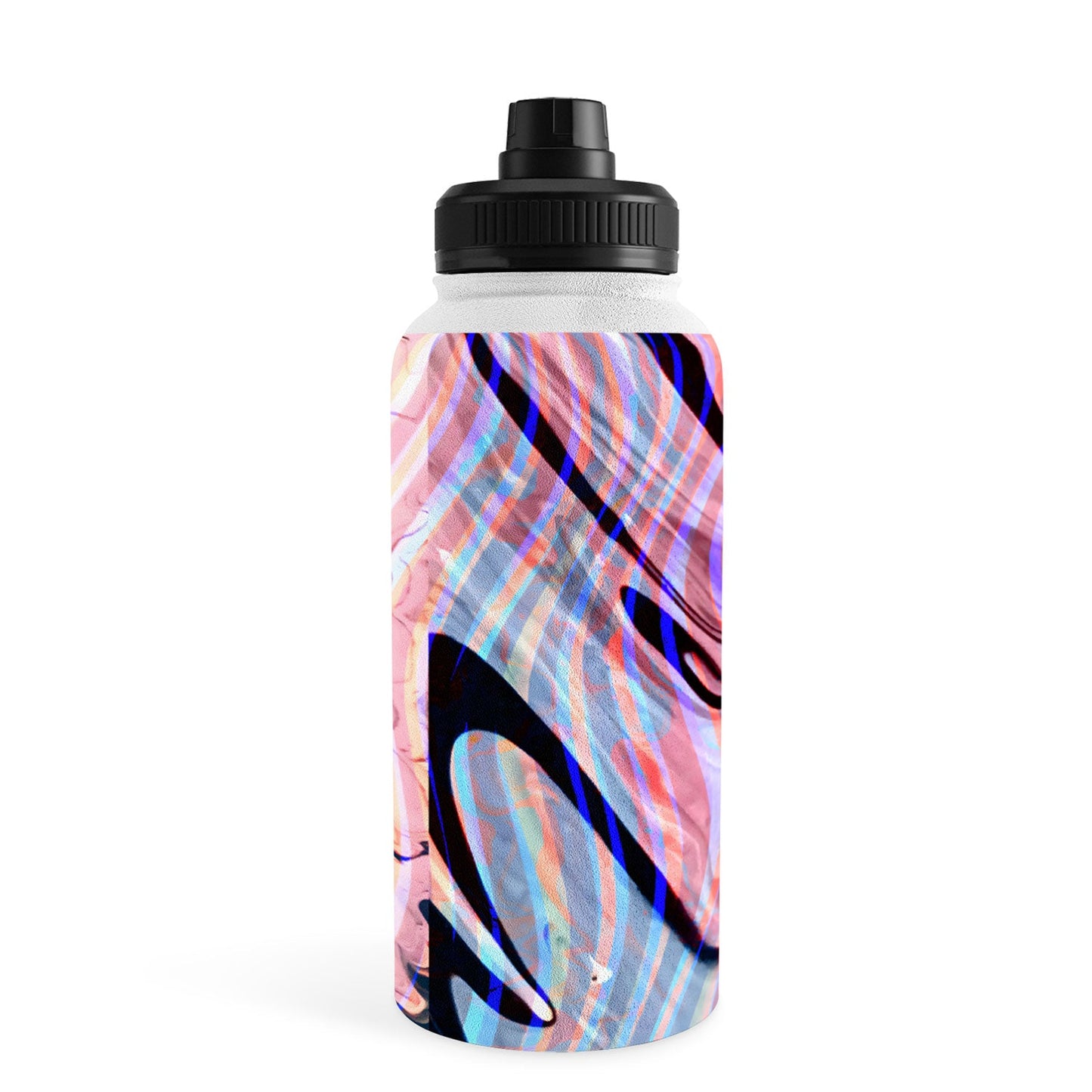 83 Oranges Focus Abstract Marble Texture Water Bottle