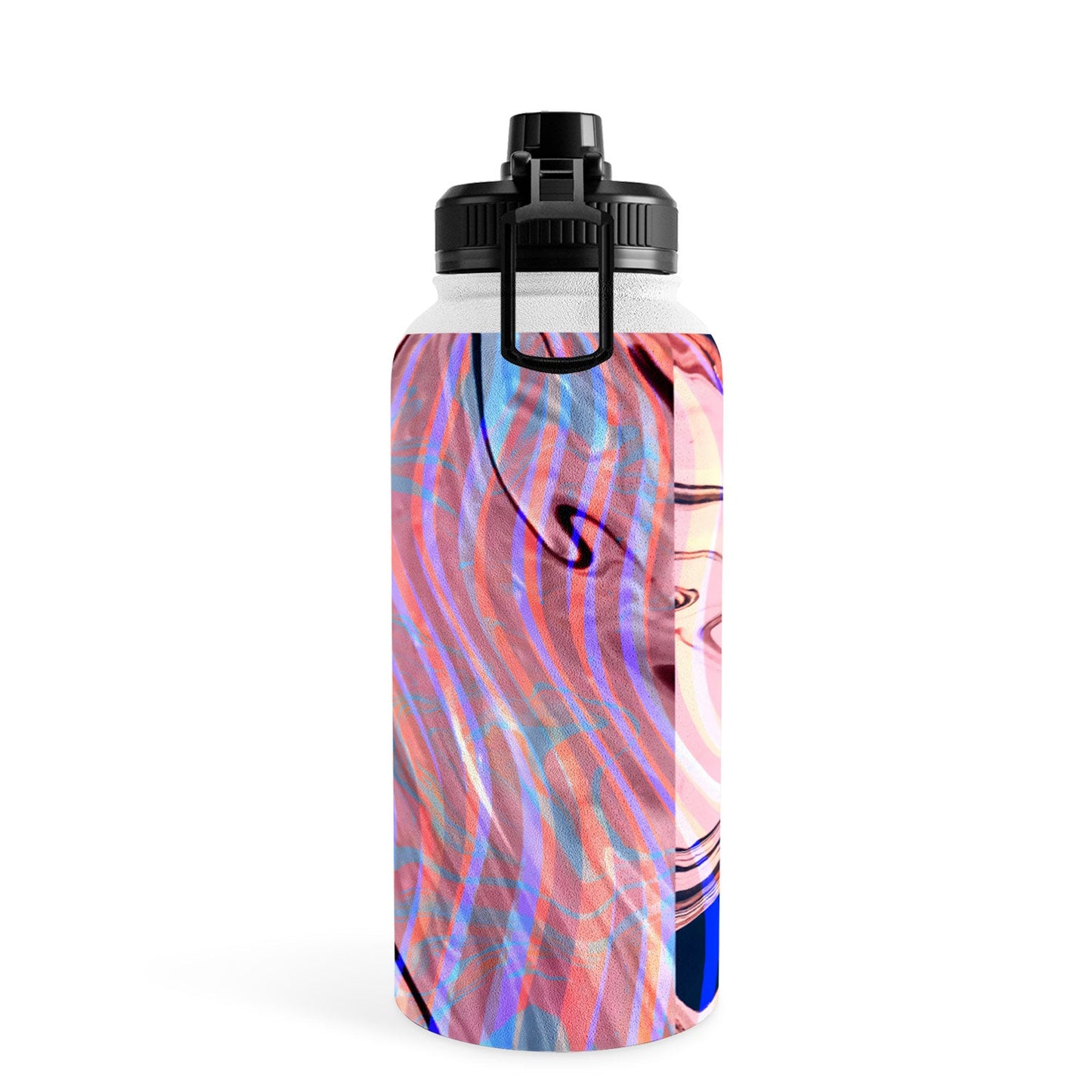 83 Oranges Focus Abstract Marble Texture Water Bottle