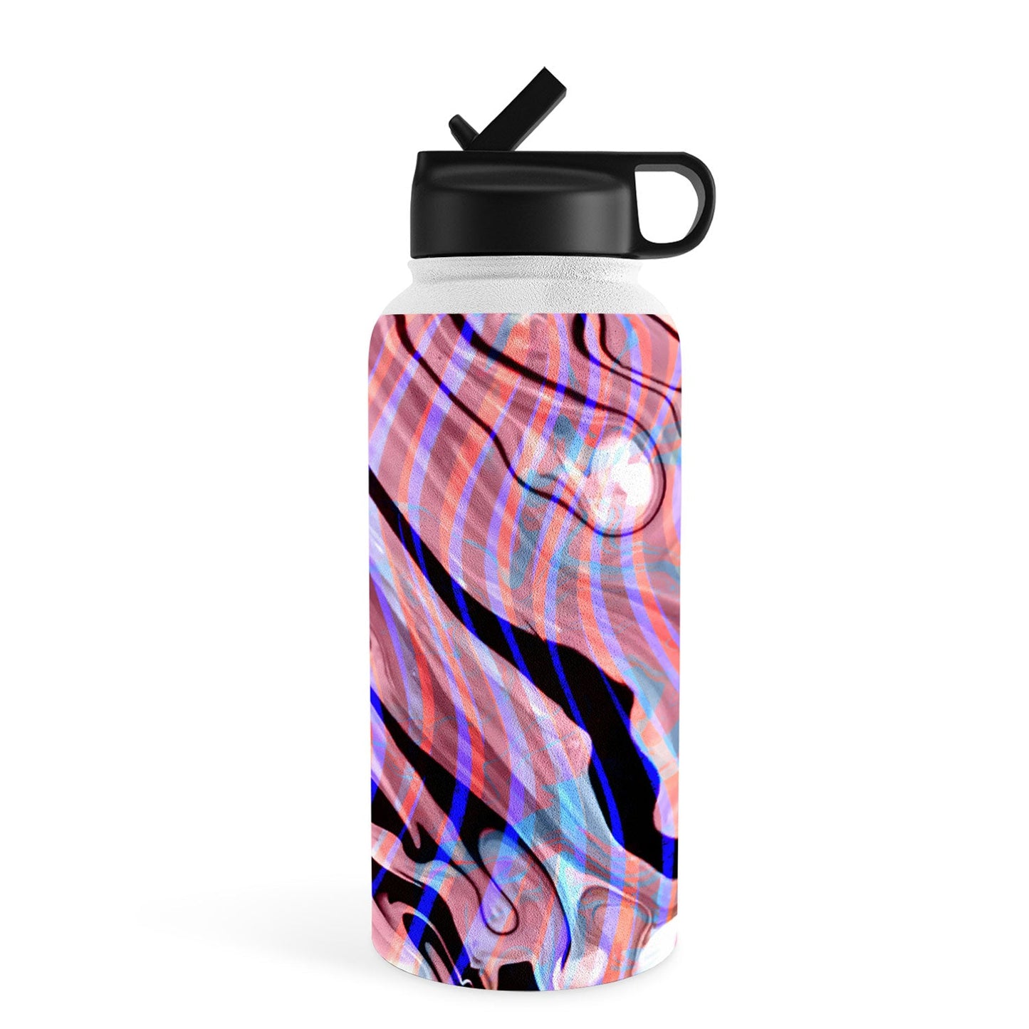 83 Oranges Focus Abstract Marble Texture Water Bottle