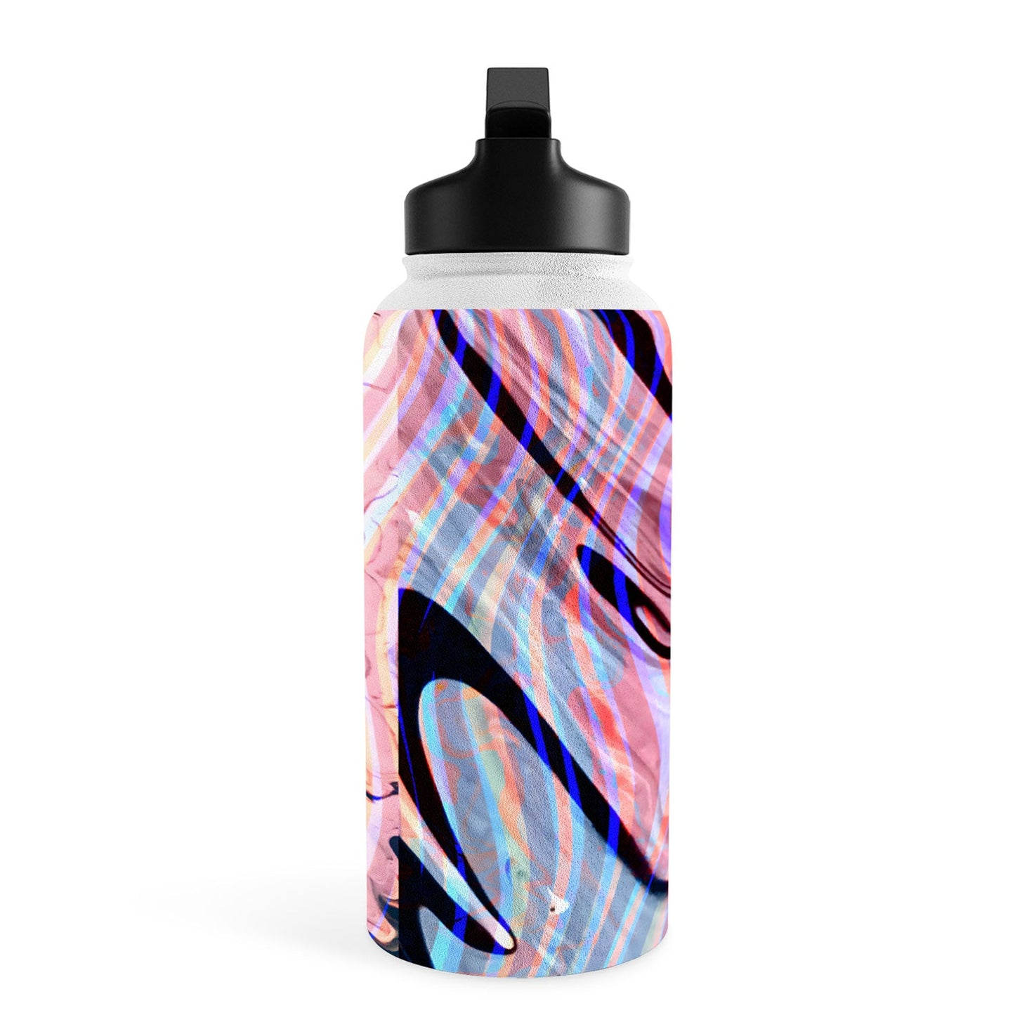 83 Oranges Focus Abstract Marble Texture Water Bottle