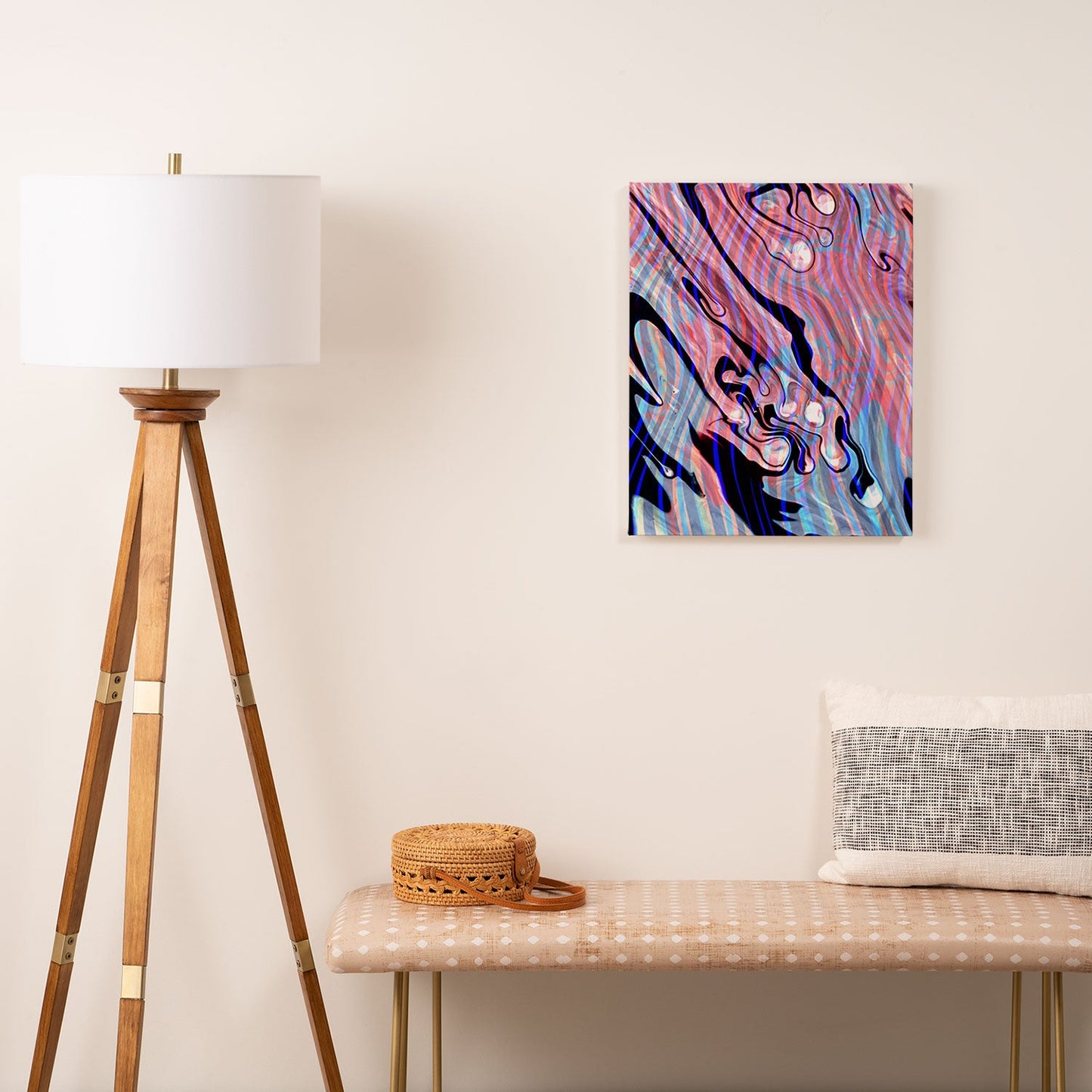 83 Oranges Focus Abstract Marble Texture Art Canvas