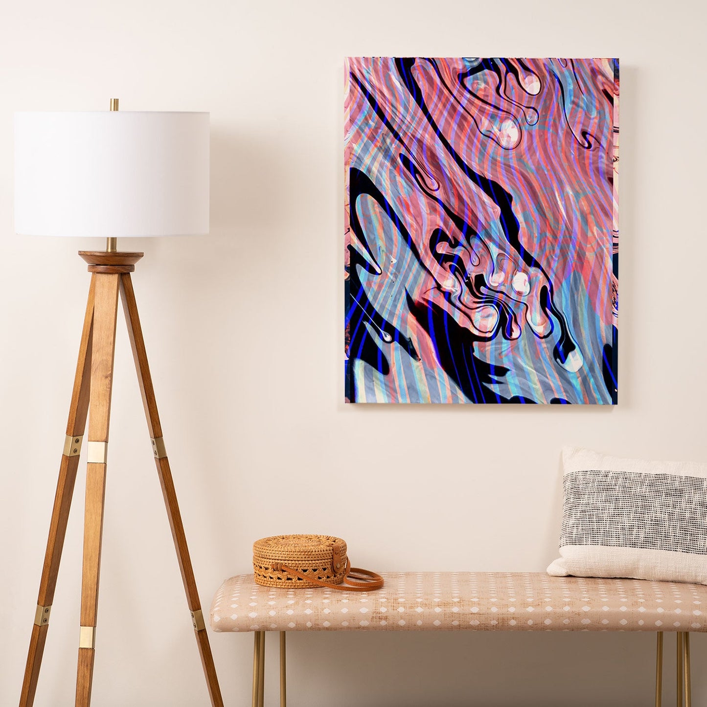 83 Oranges Focus Abstract Marble Texture Art Canvas