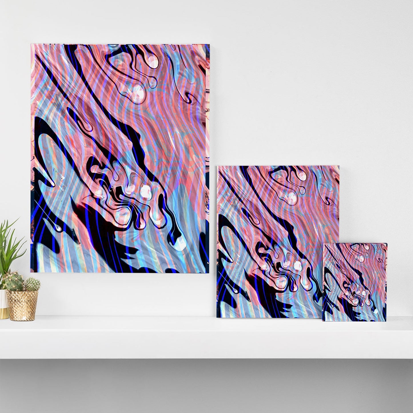 83 Oranges Focus Abstract Marble Texture Art Canvas