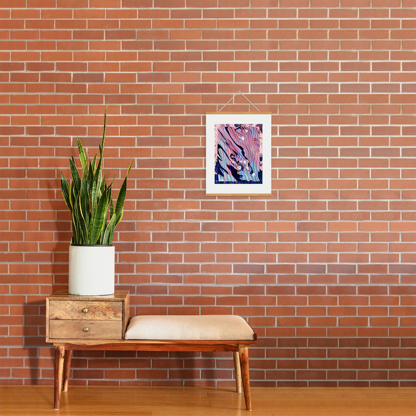 83 Oranges Focus Abstract Marble Texture Art Print