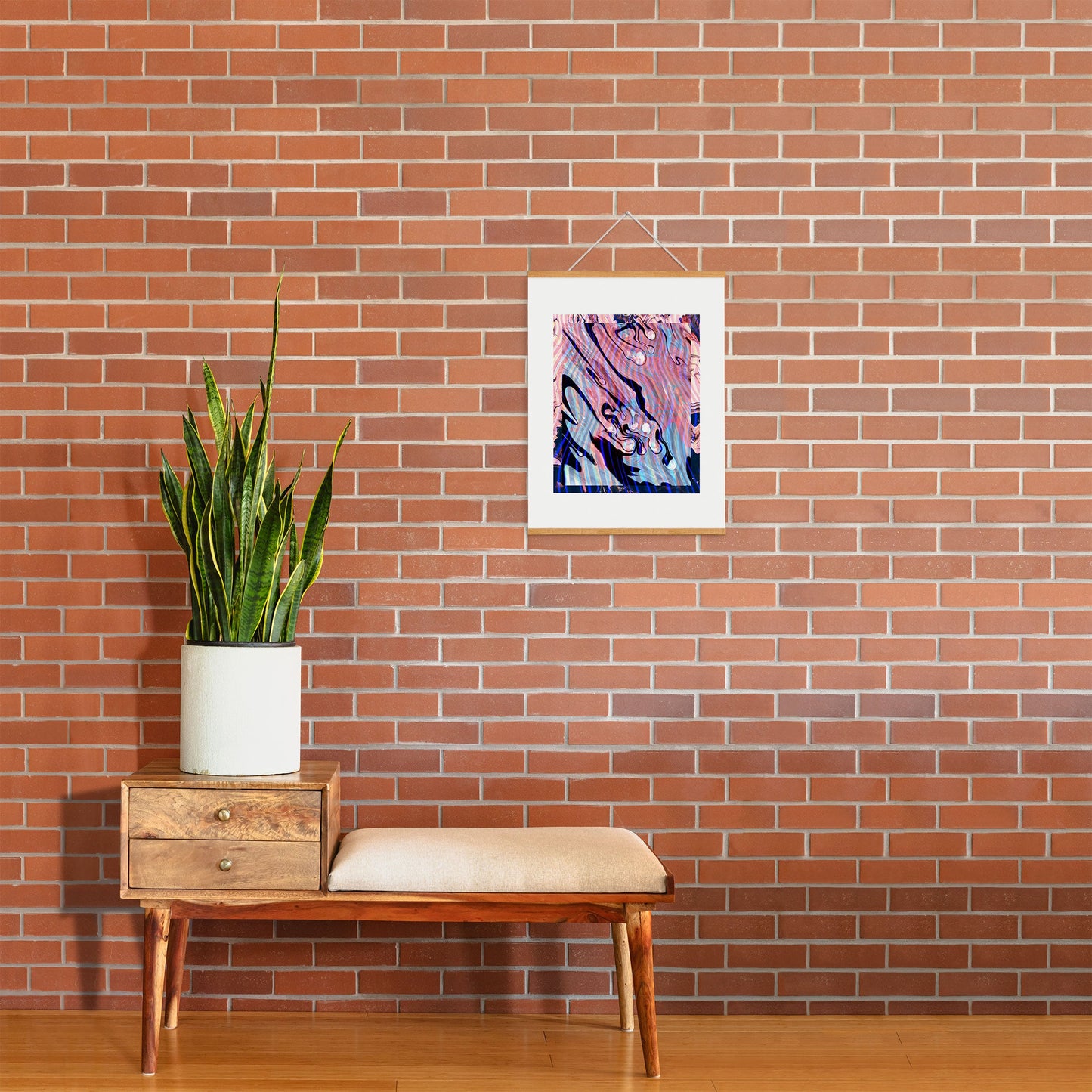 83 Oranges Focus Abstract Marble Texture Art Print