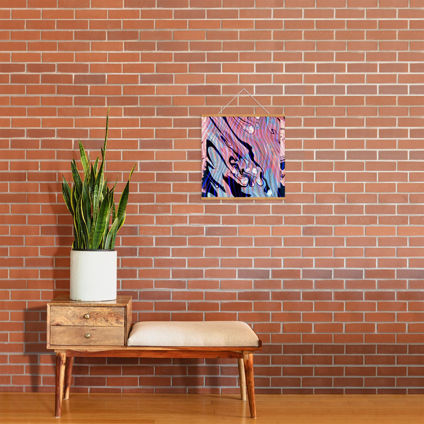 83 Oranges Focus Abstract Marble Texture Art Print