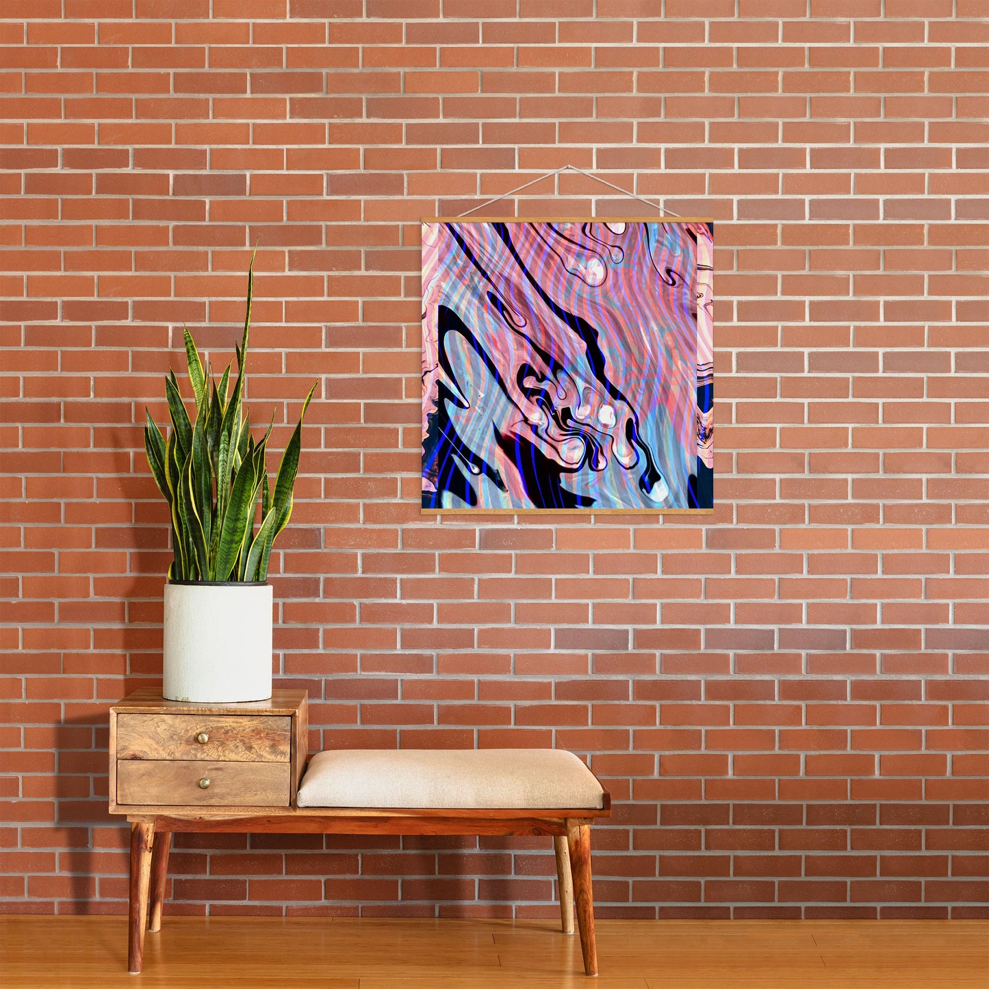 83 Oranges Focus Abstract Marble Texture Art Print