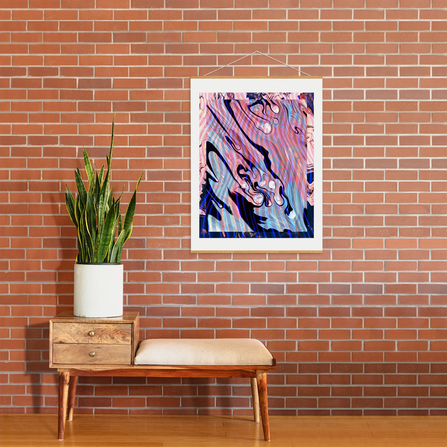 83 Oranges Focus Abstract Marble Texture Art Print