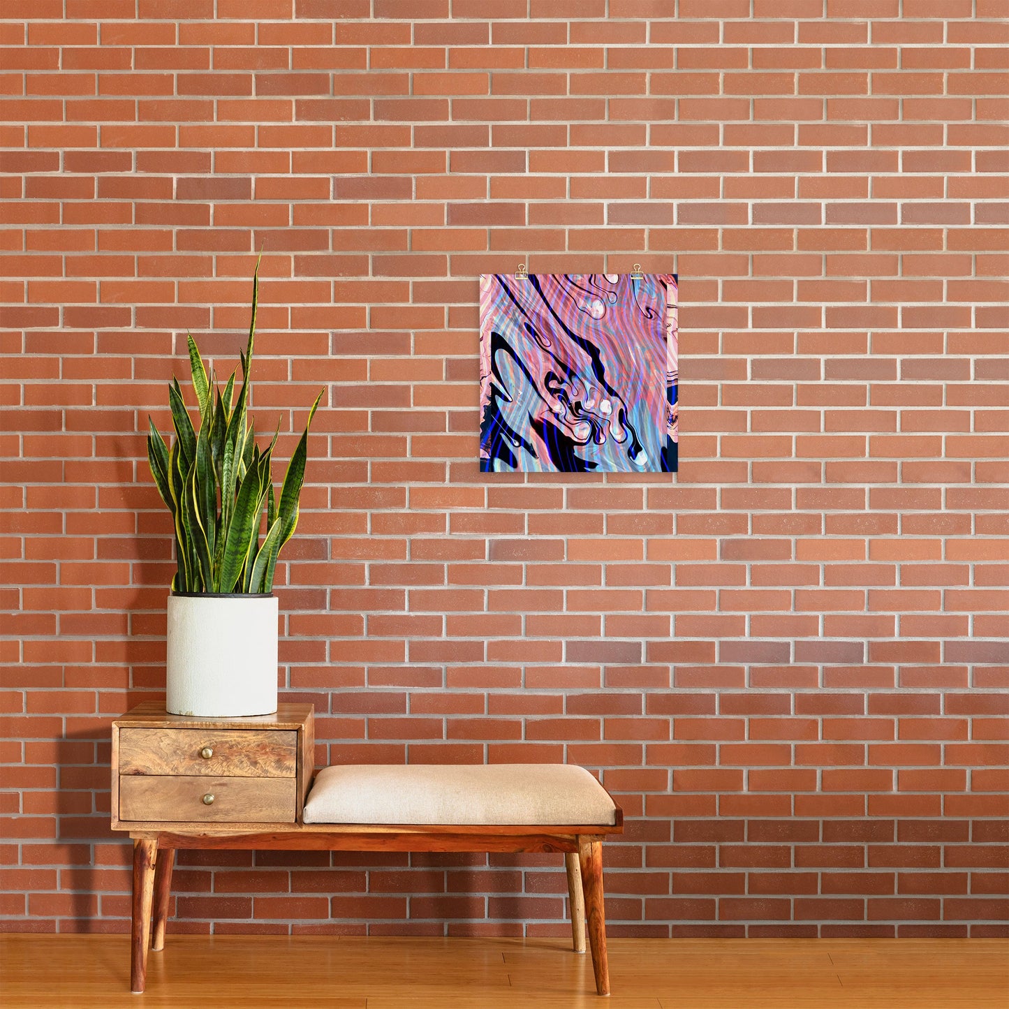 83 Oranges Focus Abstract Marble Texture Art Print