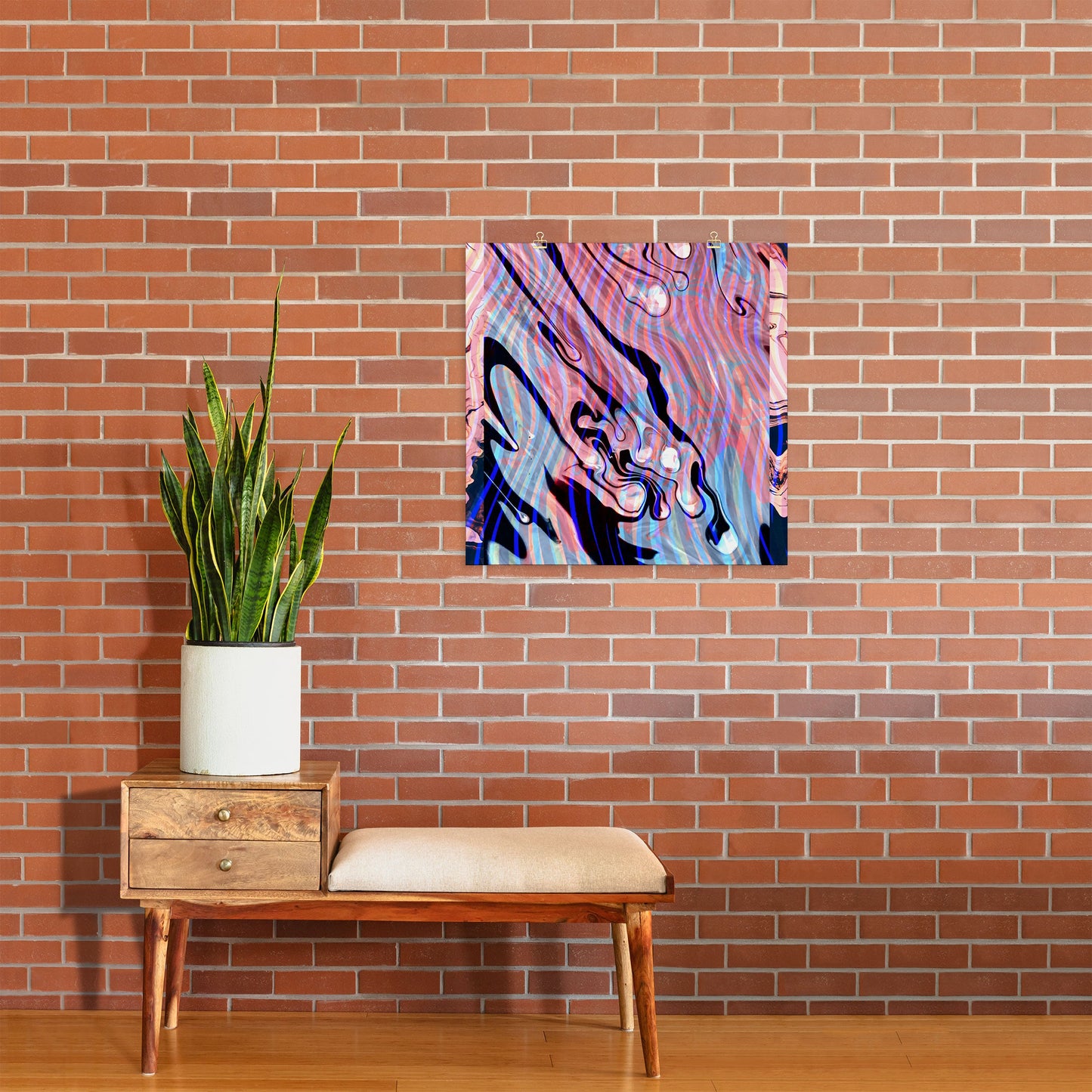 83 Oranges Focus Abstract Marble Texture Art Print