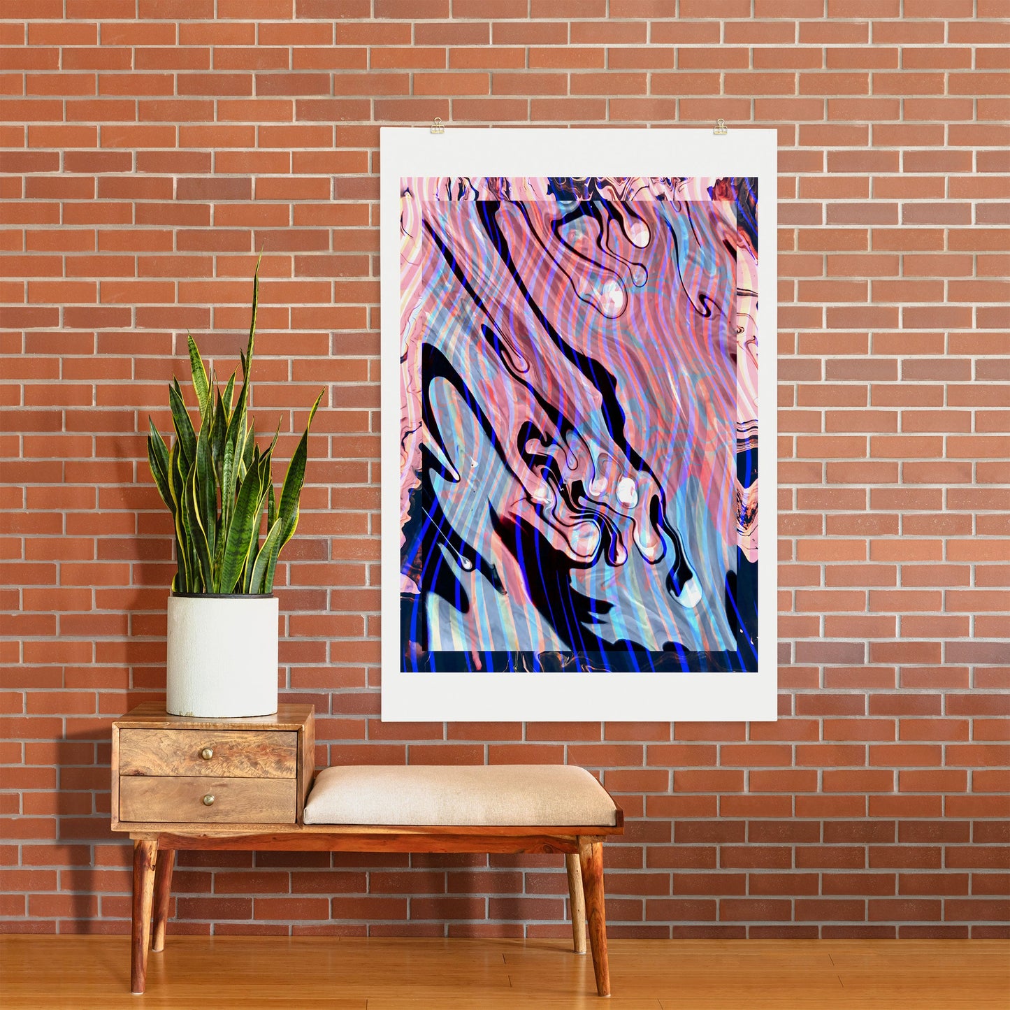 83 Oranges Focus Abstract Marble Texture Art Print