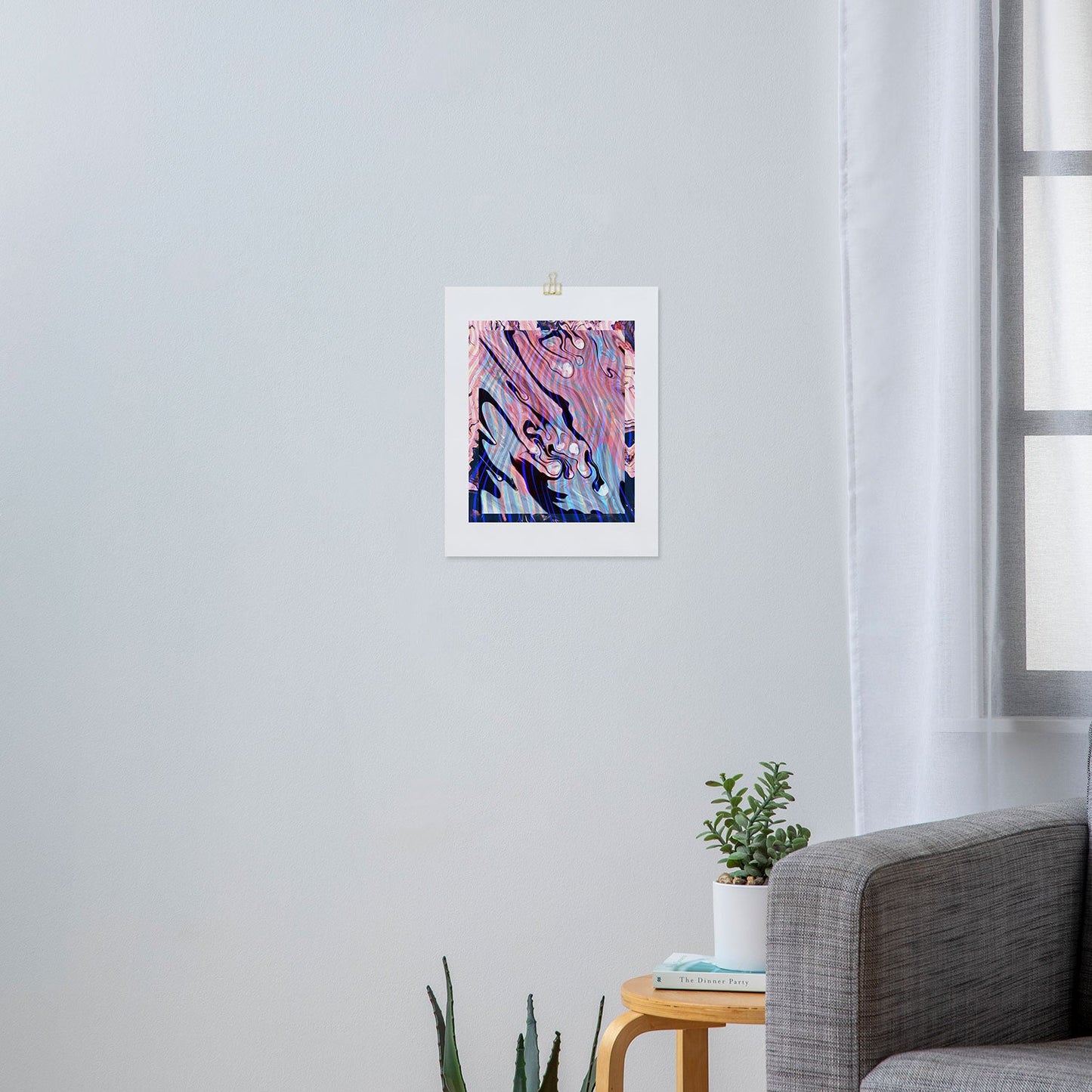 83 Oranges Focus Abstract Marble Texture Art Print