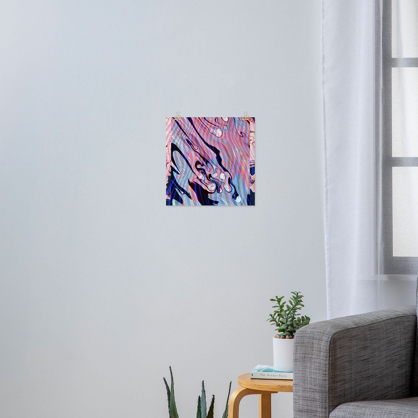 83 Oranges Focus Abstract Marble Texture Art Print