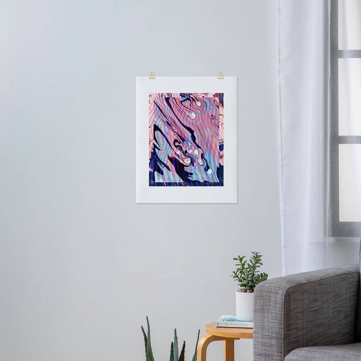 83 Oranges Focus Abstract Marble Texture Art Print