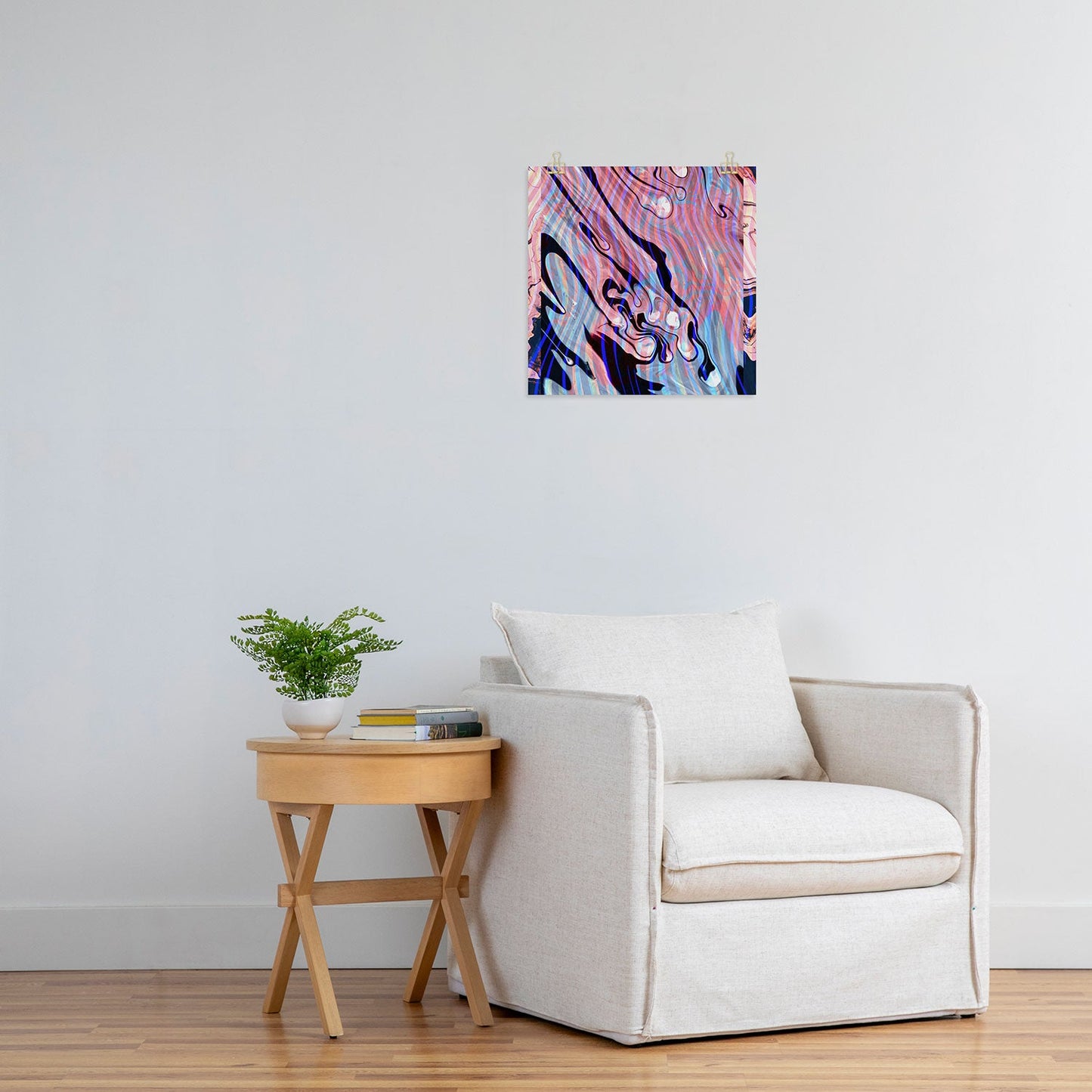 83 Oranges Focus Abstract Marble Texture Art Print