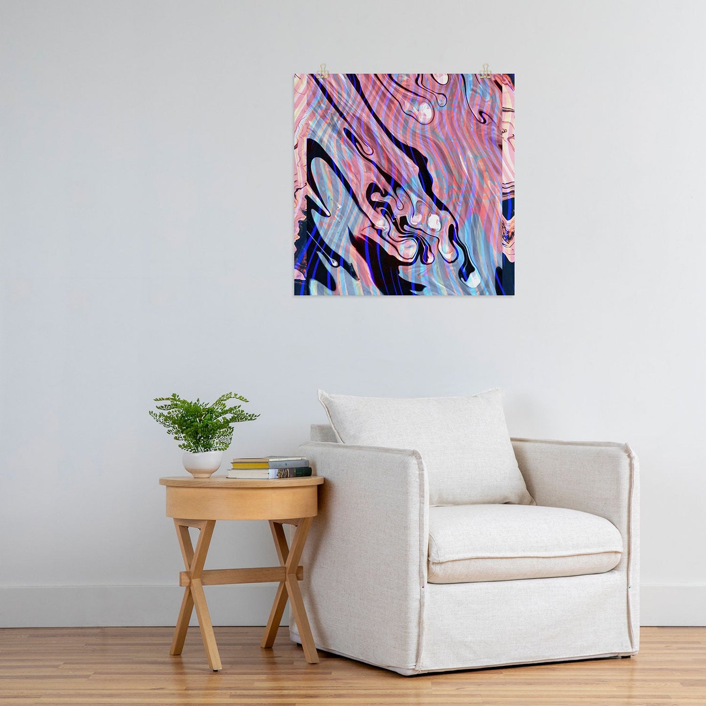 83 Oranges Focus Abstract Marble Texture Art Print