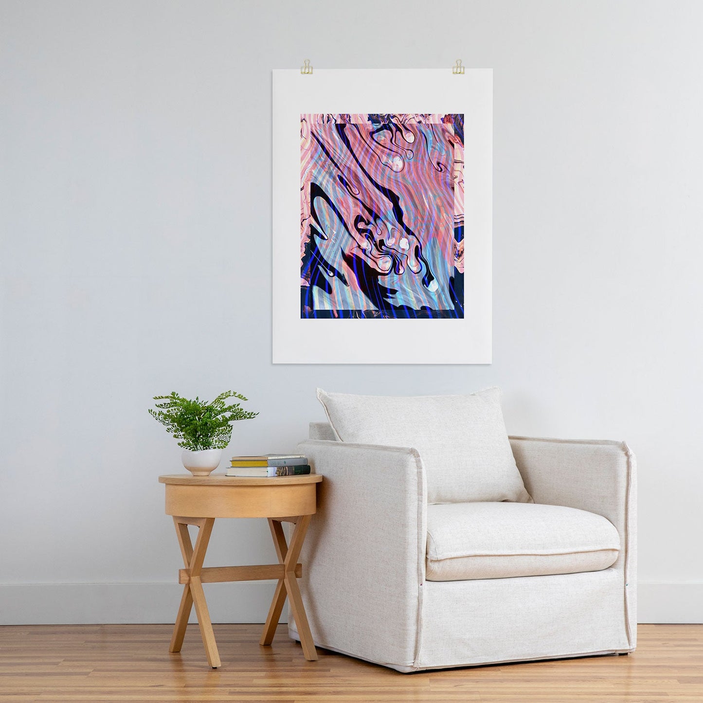 83 Oranges Focus Abstract Marble Texture Art Print