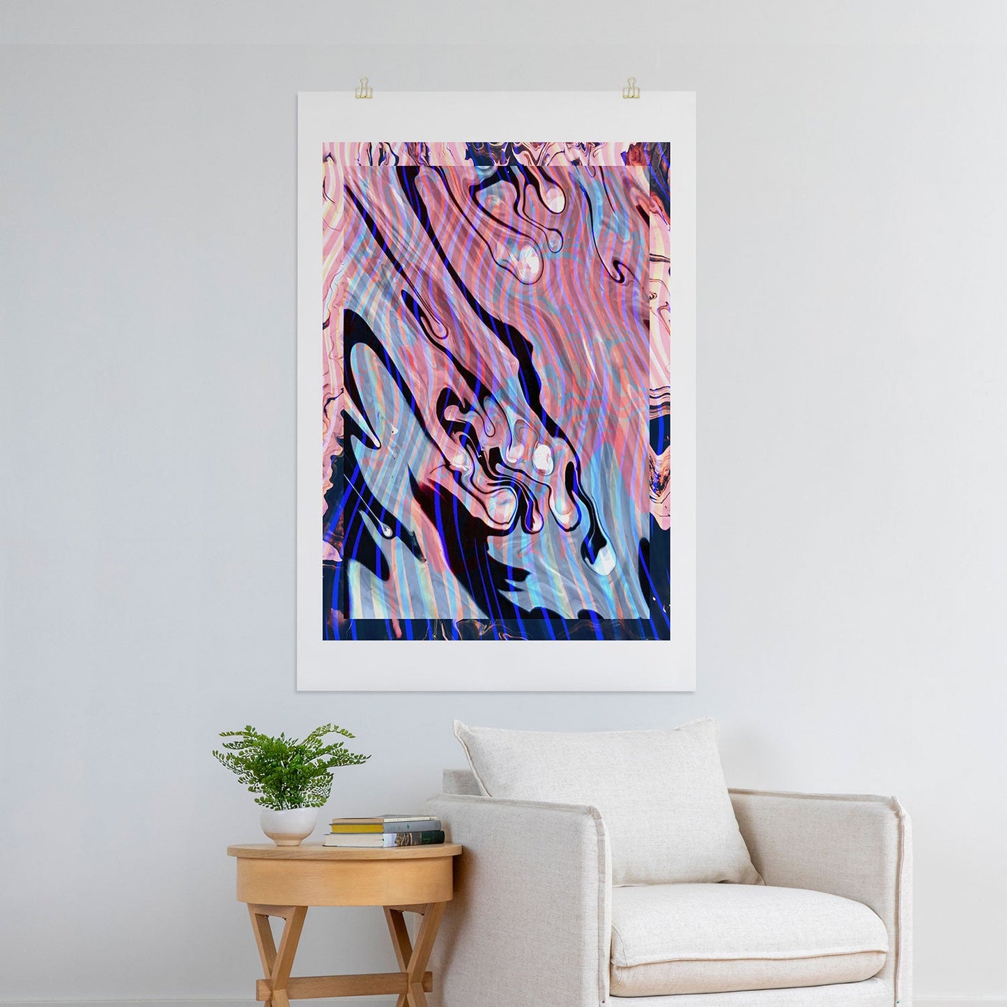 83 Oranges Focus Abstract Marble Texture Art Print