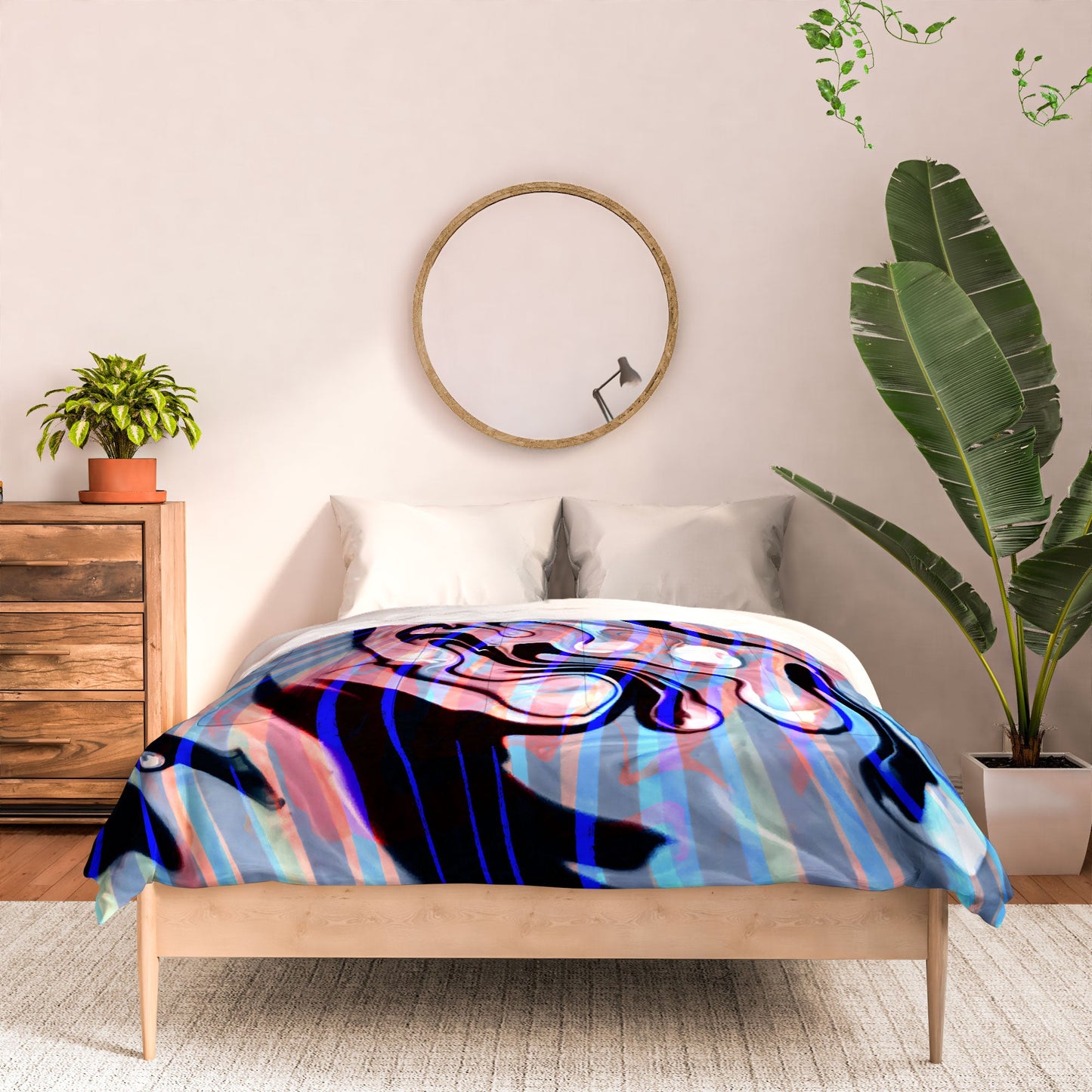 83 Oranges Focus Abstract Marble Texture Comforter