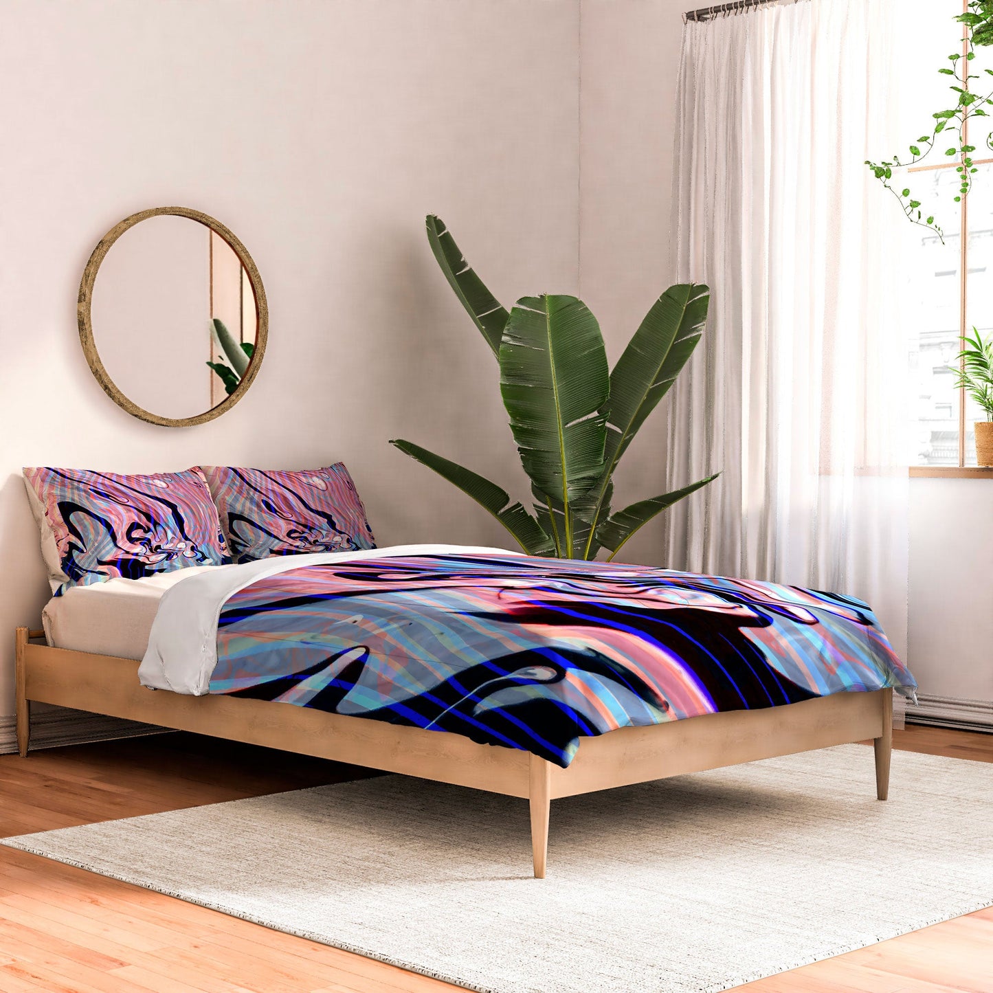 83 Oranges Focus Abstract Marble Texture Comforter