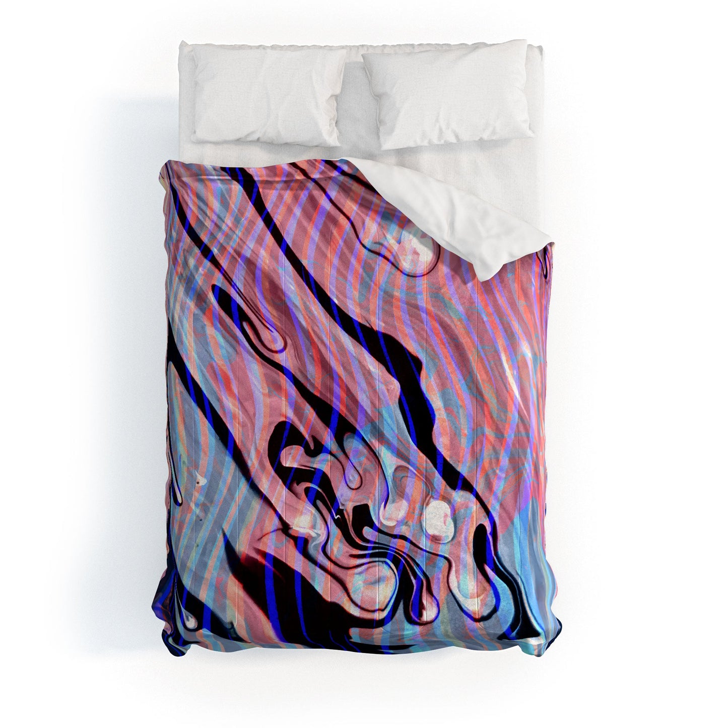 83 Oranges Focus Abstract Marble Texture Comforter